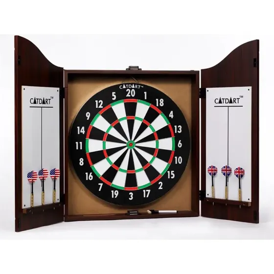 Stanlord Exclusive Dart 45cm Træskab med Dartskive og 6 Pile