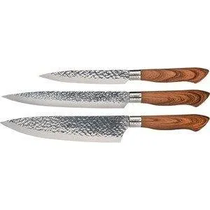 Dorre Akira Knivsæt i Rustfrit Stål, 3 Knive, Brun