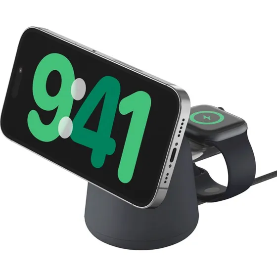 Belkin Boost Charge Pro 2-i-1 15W Trådløs Ladestation (Charcoal)