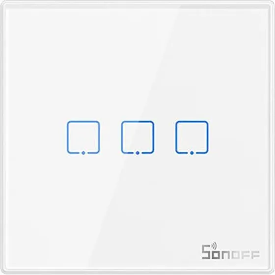 Sonoff T2EU3C-RF 3-kanals RF Touch Switch, Hvid