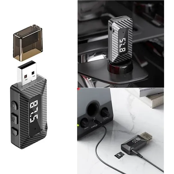 Baseus Bluetooth FM Sändare T-Typ, USB-A, Sort
