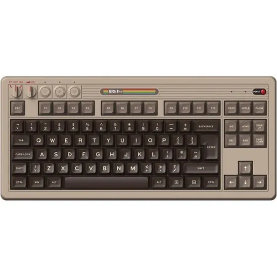 8BitDo Retro 108 C64 Mekanisk Tastatur - 87 Taster, UK, Beige