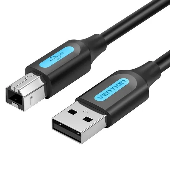 Vention USB A til B 2.0-kabel 3 m, sort