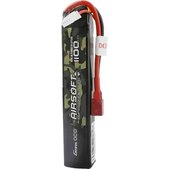 Gens Ace 25C 1100mAh 3S1P 11.1V Lipo-batteri med T-plug