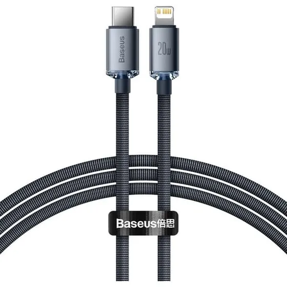 Baseus Crystal Shine USB-C til Lightning 20W, 1,2 m, sort