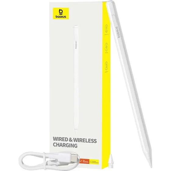 Baseus Active Stylus Smooth Writing Series, hvid, USB-C & trådløs opladning