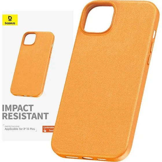 Baseus Fauxther Phone Case til iPhone 15 Plus, Orange