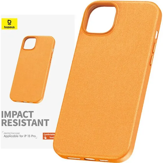 Baseus Fauxther Orange Phone Case til iPhone 15 ProMax