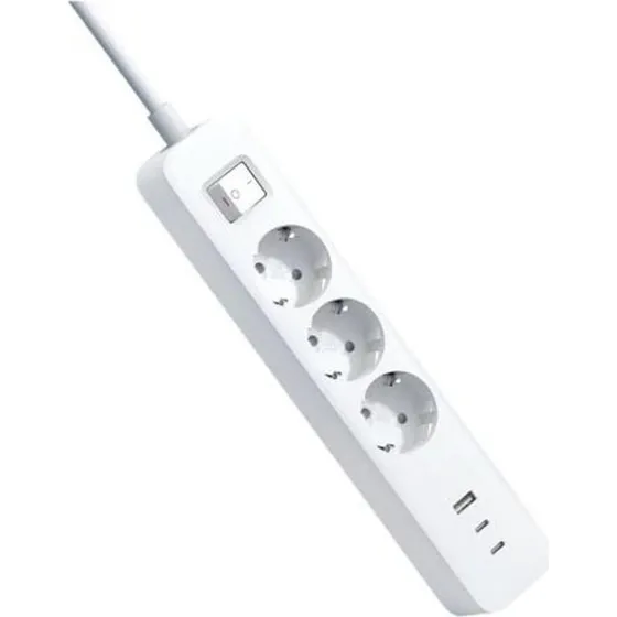 Xiaomi XMCXB01EU 18 W strømskinne 3x Schuko + 2x USB-C/1x USB-A, 1,4 m, hvid