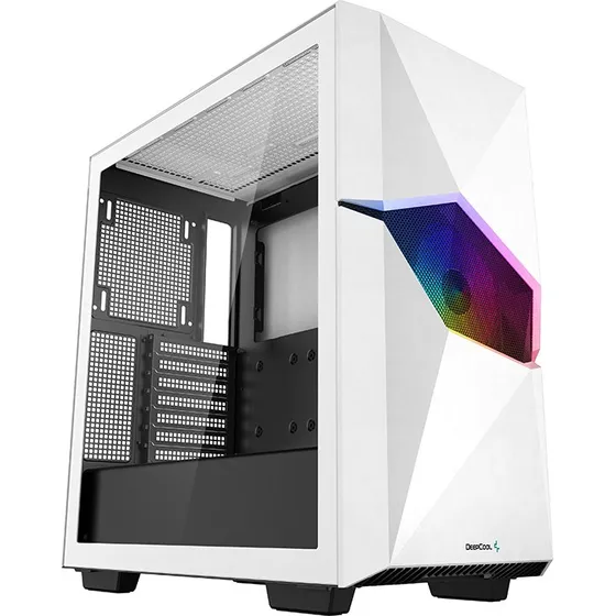 DeepCool CYCLOPS WH Mid Tower E-ATX, hvid, vindue med hærdet glas