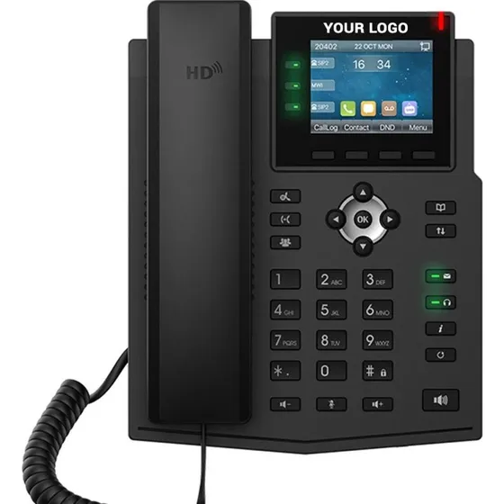 Fanvil X3U 6-linjer IP-telefon med farveskærm, PoE, sort