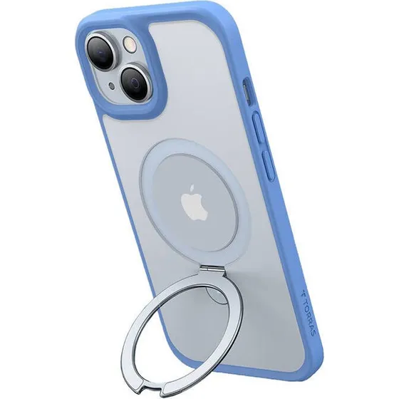 Torras UPRO Ostand Matte Case til iPhone 15, marineblå