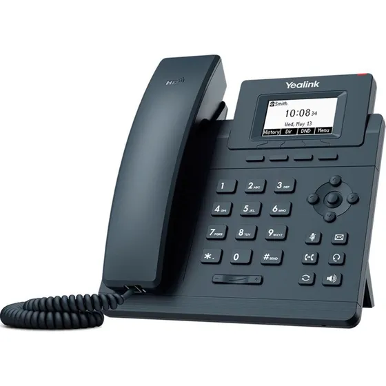 Yealink SIP-T30 VoIP-telefon med 5-vejs opkald, grå