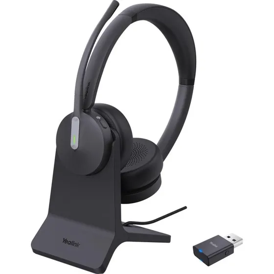 Yealink WH64 Hybrid Dual Trådløst Headset med Ladestand, Sort