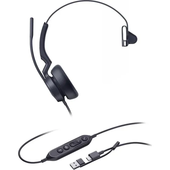 Yealink UH46 Mono Headset USB-C/A, Sort