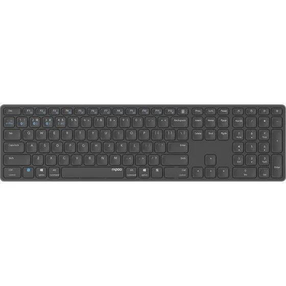 Rapoo E9800M Trådløst Tastatur, Mørkegrå, Nordisk