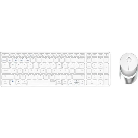 Rapoo 9750M Tastatur & Mus Sæt Hvid Nordisk