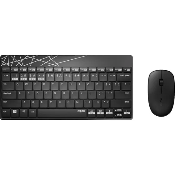 Rapoo 8000M Trådløs Tastatur/Mus Sort