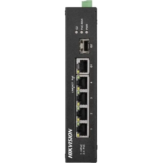 Hikvision DS-3T0306HP-E/HS PoE-Switch 6-port, grå, L2, Fast Ethernet