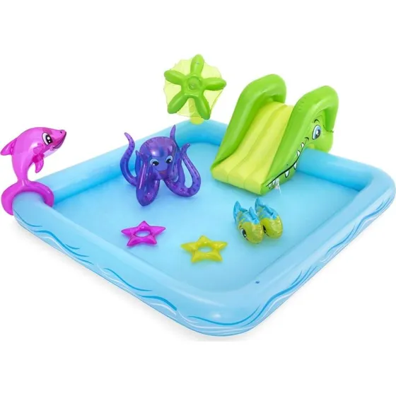 Bestway Fantastic Aquarium Børnepool med Rutsjebane 239x206 cm
