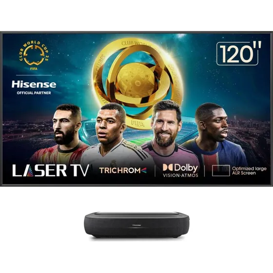 Hisense 120L9HA Ultra Short Throw Laserprojektor, 3000lm, UHD 4K, Sort