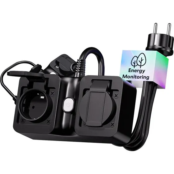 Meross MOP320 Smart Strømstribe, Udendørs, IP44, Kompatibel med Matter, Apple HomeKit, Alexa, Google