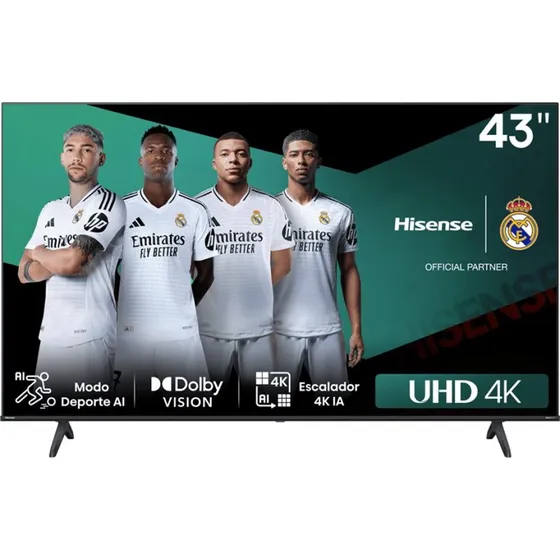 Hisense 43E6NT 43" 4K UHD Smart TV, sort