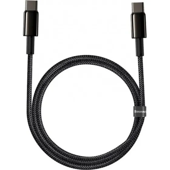 Baseus USB-C til USB-C 1m, Sort, 100W