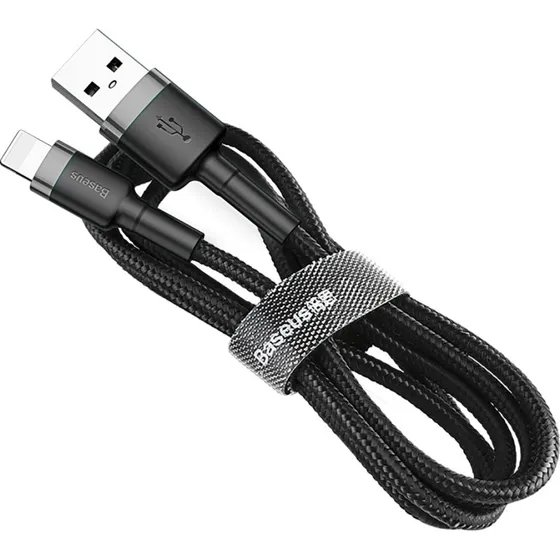 Baseus Flettet Lightning-kabel 2m, Sort