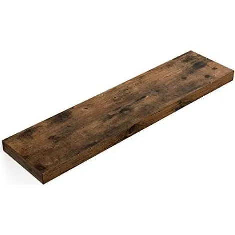 Vasagle flydende væg hylde 80 cm rustik brun MDF