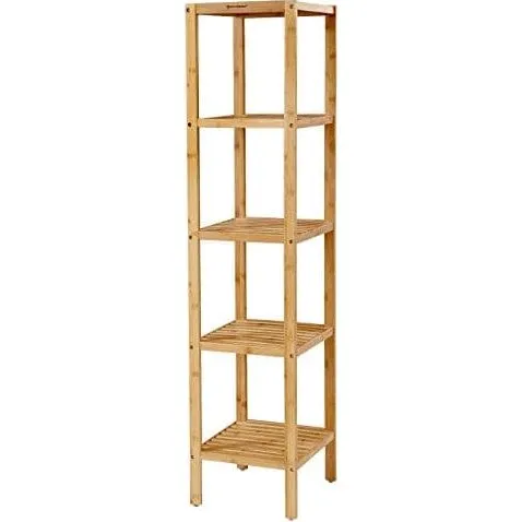 Songmics 5-lags bambus badeværelses-hylde, 33 x 33 x 146 cm