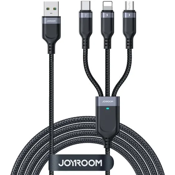 Joyroom Multi-Use Series S-A18 3-in-1 USB-kabel, sort, 30 cm