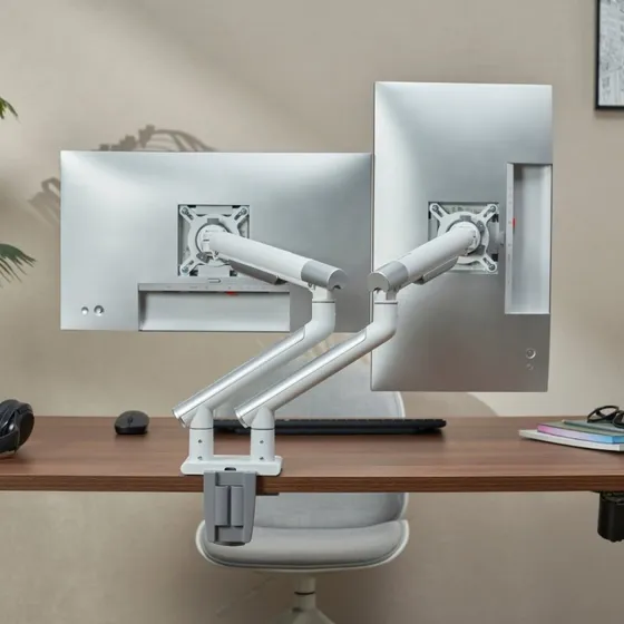 Alterzone Arm Duo Dobbelt Monitorarm, Hvid, Aluminium, 17"-32"