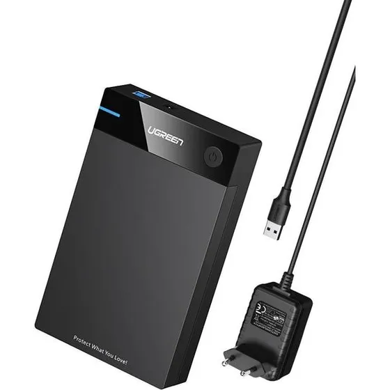 Ugreen 50422 HDD/SSD-kabinet 2,5/3,5" USB 3.2 Gen 1, sort