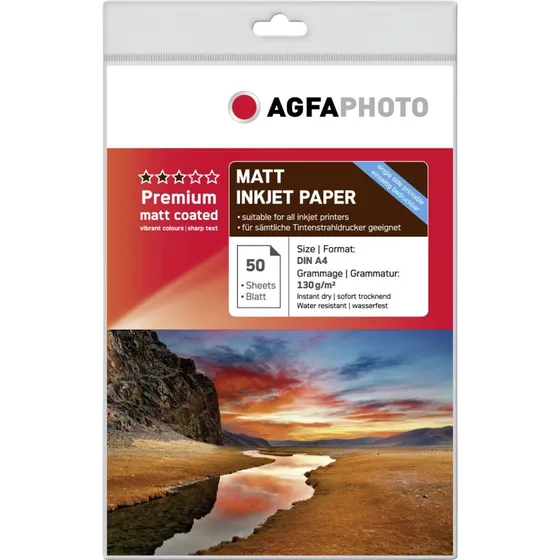 AgfaPhoto Premium Mat Fotopapir A4 130g 50 Ark