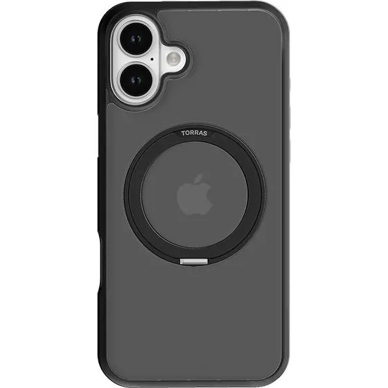 Torras Ostand Pro Case til iPhone 16, Sort (MagSafe kompatibel)