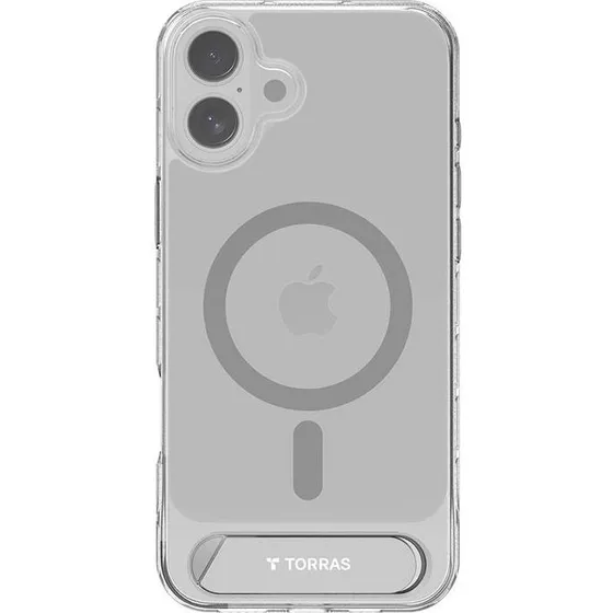Torras Pstand Series Case til iPhone 16 Plus, transparent