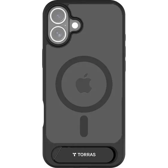 Torras Pstand Case til iPhone 16 Plus, sort