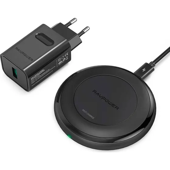 RAVPower Wireless 10W Qi Charger med Quick Charge 3.0, sort