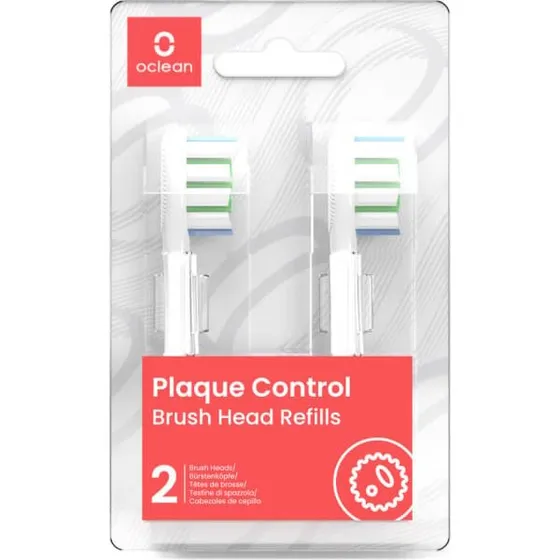 Oclean Plaque Control Børstehoveder, Hvid, 2 stk