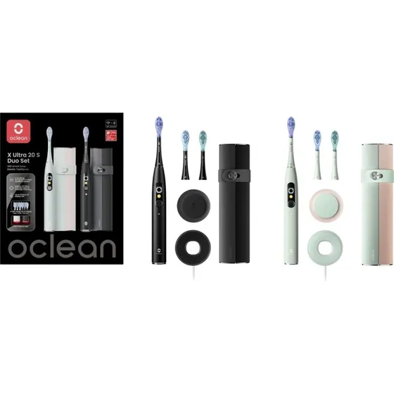 Oclean X Ultra 20 S WiFi-Smart Tandbørste Grøn/Sort (2 stk)