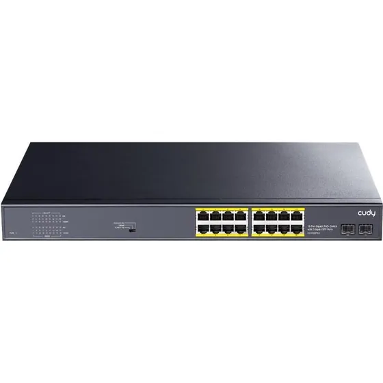 Cudy GS1020PS2 16-port Gigabit PoE-switch, 200 W, sort