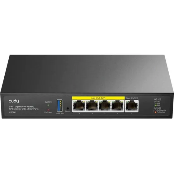 Cudy C200P Gigabit-router med PoE og VPN