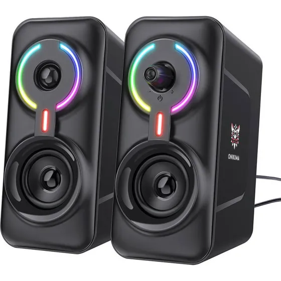 Onikuma L6 Gaming Højtaler med Bluetooth 5.0, 10W, RGB-Belysning - Sort