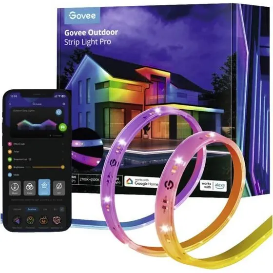 Govee H70A13D1 Outdoor LED Lysstrip 10 m WiFi/Bluetooth RGBICWW