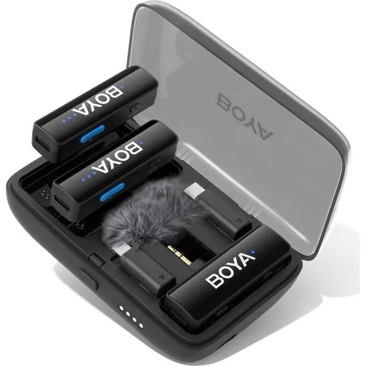 BOYA BOYALINK V2.0 Trådløs Mikrofon 3,5mm USB-C Lightning