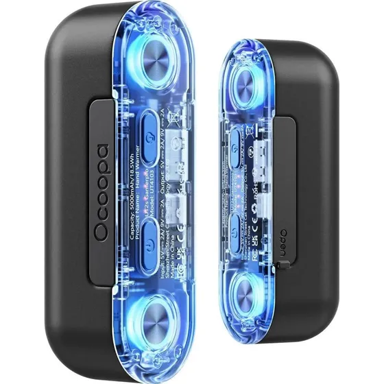 Ocoopa UT2s Håndvarmer, RGB, Magnetisk, 2x 5000mAh, Sort