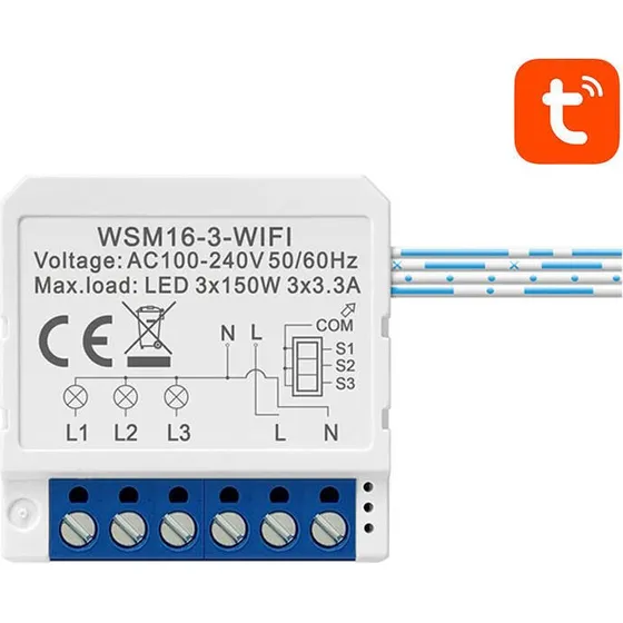 Avatto WSM16-W WiFi 3-kanals Smart Switch Modul