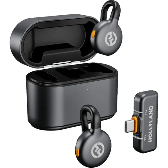 Hollyland LARK M2S Duo Trådløs Lavaliermikrofon med USB-C – Space Gray