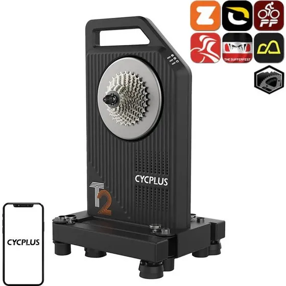 Cycplus T2 Smart Bike Trainer, 2200W, Sort